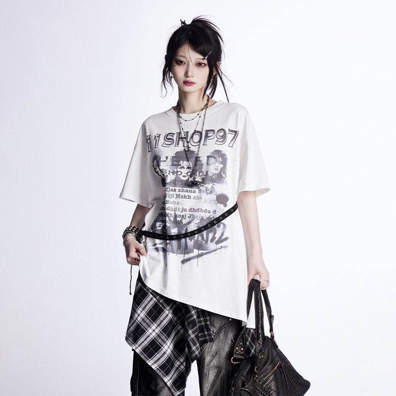 美人度アップ 絶対流行 売れ筋 早い者勝ち カジュアル 2色選択 Tシャツ<F-11522>