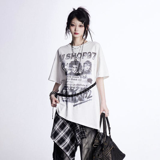 美人度アップ 絶対流行 売れ筋 早い者勝ち カジュアル 2色選択 Tシャツ<F-11522>