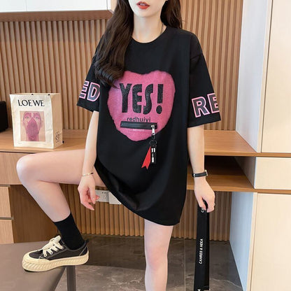 エレガント 早い者勝ち 絶対流行 カジュアル 2色選択 Tシャツ<F-11646>