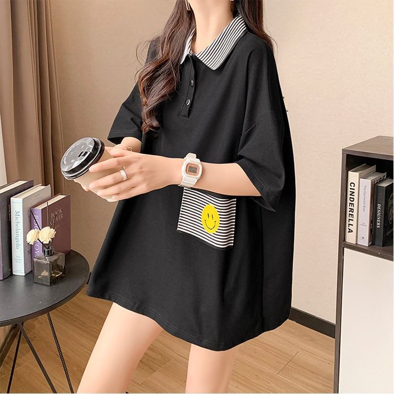 カジュアル 3色選択可 お洒落 ストライプ Tシャツ カットソー＜F-3068＞