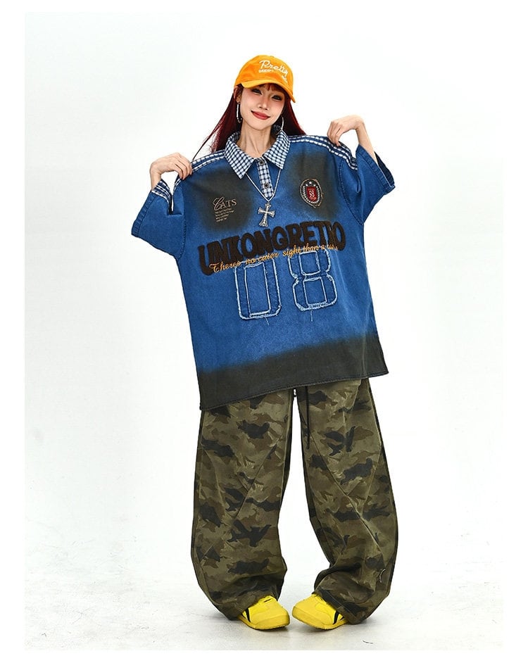 主役級  美人度アップ   売れ筋  全2色 ロゴプリント 男女兼用 半袖シャツ F-13036