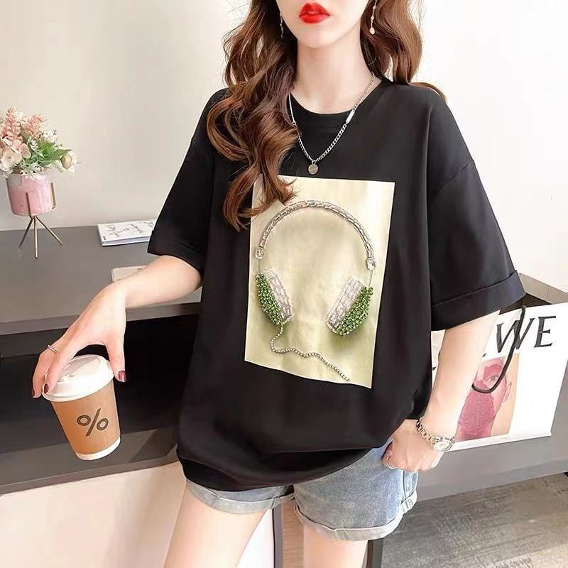 【半額！期間限定！！】着回し力抜群 カジュアル 特別デザイン プリント全2色 半袖Tシャツ<F-8519>