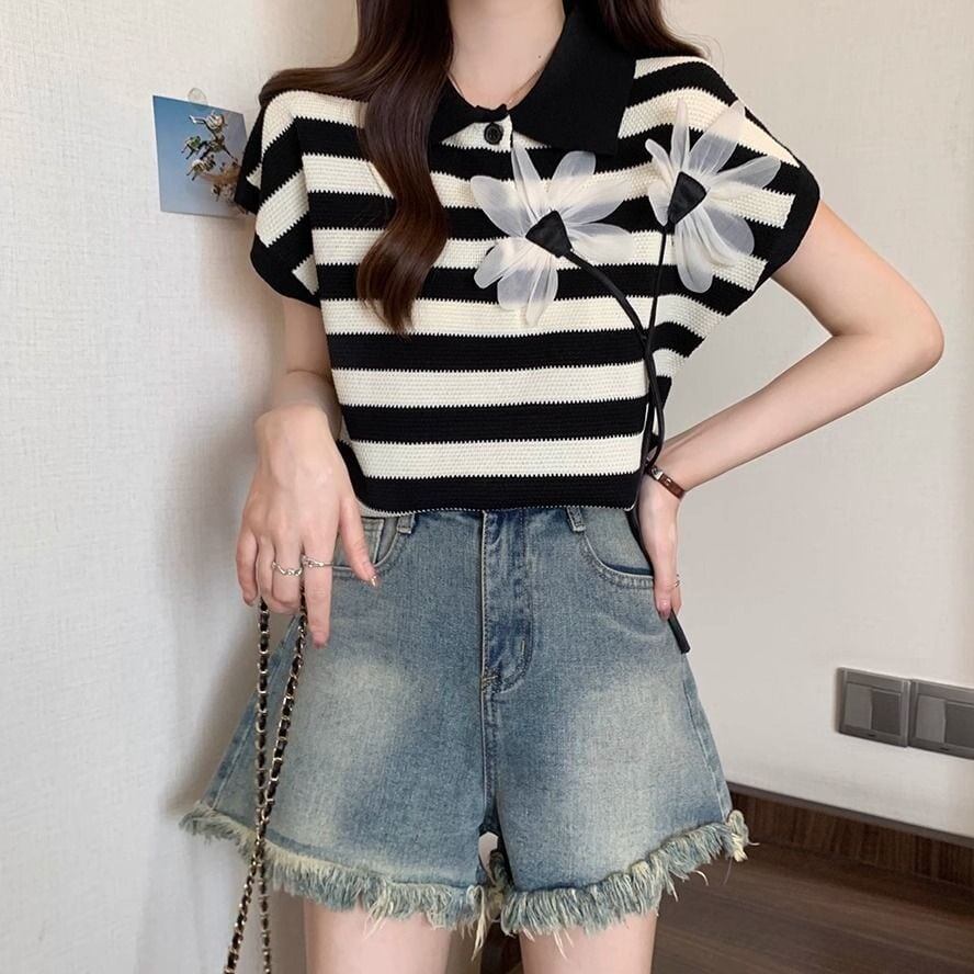 新作 上質 話題沸騰中 好感度UP ニット 全2色 半袖Tシャツ＜F-8734＞