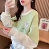 好感度100％リボン柄ロゴゆったり厚手スウェット全3色トップス<F-4615>