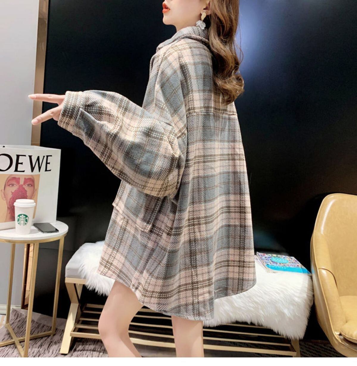 超人気 オシャレ 都市ファッショ デザイン 定番シンプル チェック柄 シャツ ＜F-9646＞