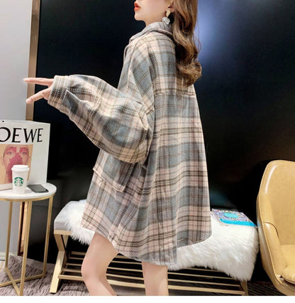 超人気 オシャレ 都市ファッショ デザイン 定番シンプル チェック柄 シャツ ＜F-9646＞