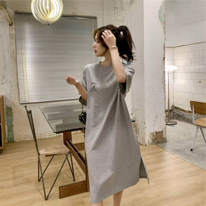 美人度アップ プリント チャーミング Tシャツ カットソー ワンピース＜F-3602＞