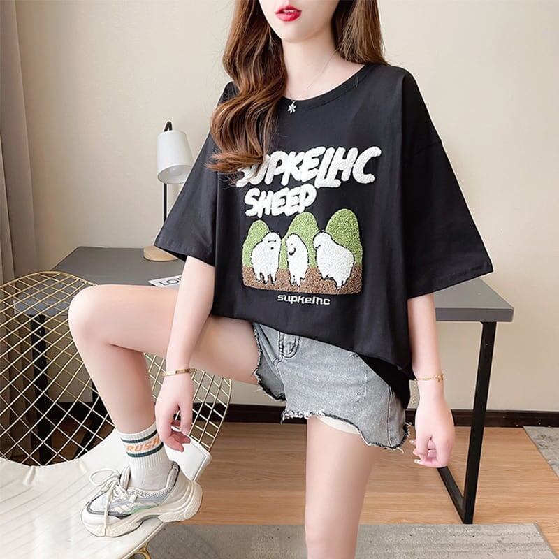 合わせやすい   チャーミング Tシャツ カットソー＜F-3480＞