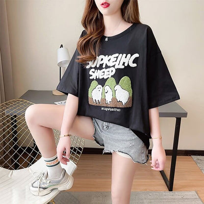 合わせやすい   チャーミング Tシャツ カットソー＜F-3480＞