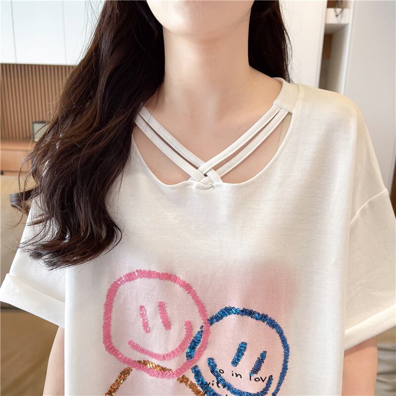 今季マストバイ スウィート 特別デザイン プリント 全2色 半袖Tシャツ<F-8538>