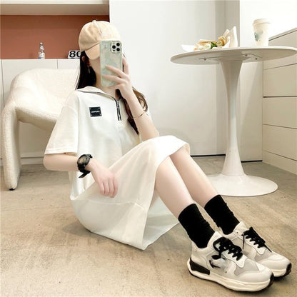 ゆったり感アップ   オシャレ度満点 カットソー ワンピース＜F-3219＞