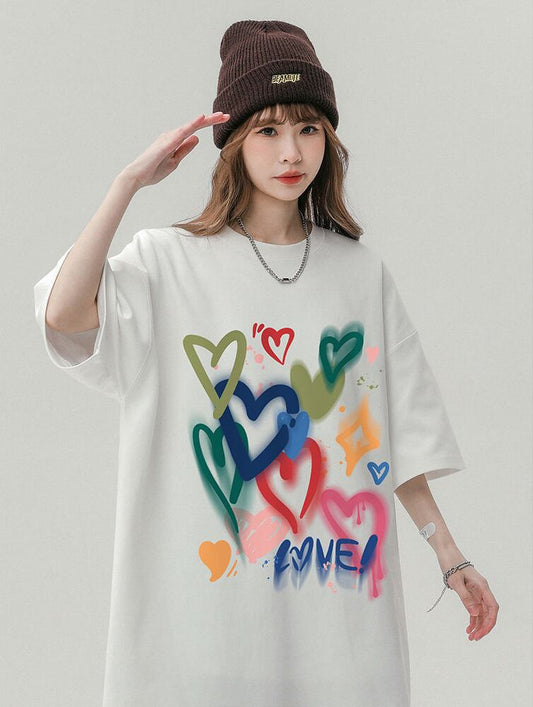 売り切れ必至 プリント ファッション 4色選択 半袖Tシャツ＜F-8594＞