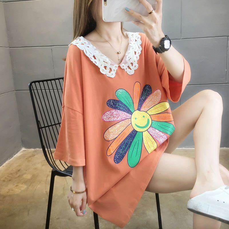 大人可愛い   ゆったり 三色半袖Tシャツ＜F-8129＞