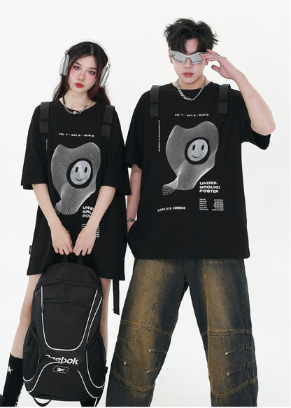 話題沸騰中 特別デザイン スタイルアップ効果抜群 ゆったり 男女兼用 半袖Tシャツ＜F-9060＞