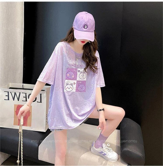 【半額！期間限定！！】アイスシルク半袖Tシャツ<F-5004>