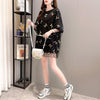 イントレンディなメッシュフェイクツーピースバタフライTシャツルーズトップ<F-2858>
