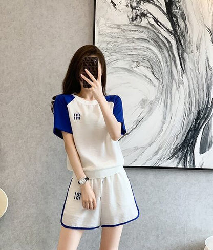 好感度UP カジュアル 絶対欲しい 全2色 半袖 Tシャツ ショートパンツ セットアップ ＜F-8938＞