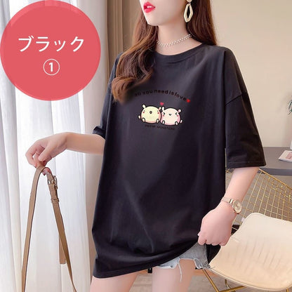 今季マストバイ キュート カジュアル プリント全3色 Tシャツ カットソー ＜F-8553＞