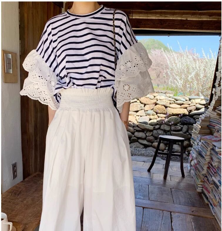 定番シンプル 大人可愛い 美人度アップ 早い者勝ち カジュアル 共2色 Tシャツ<F-12150>