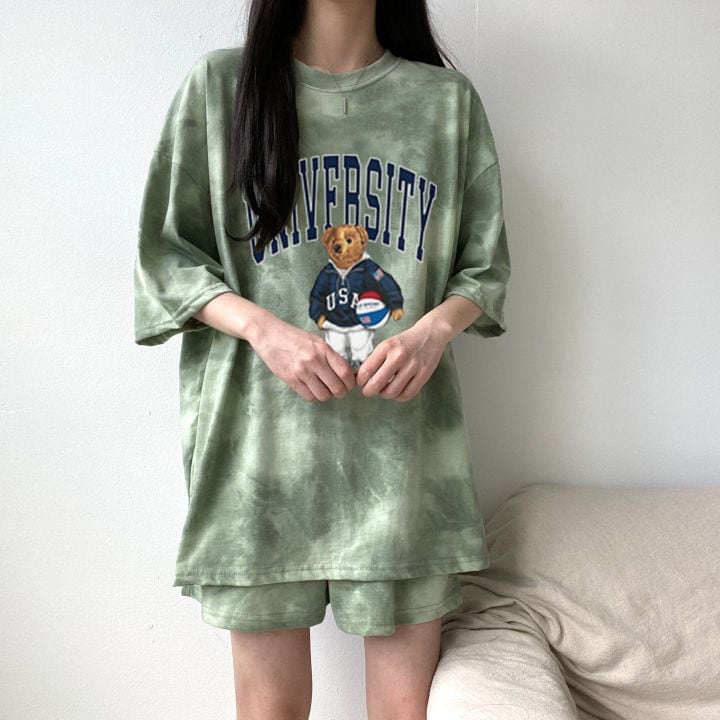 夏に嬉しい機能付き 全5色 軽くて涼しくて可愛い！ 半袖 Tシャツ ショートパンツ セットアップ ＜F-9269＞