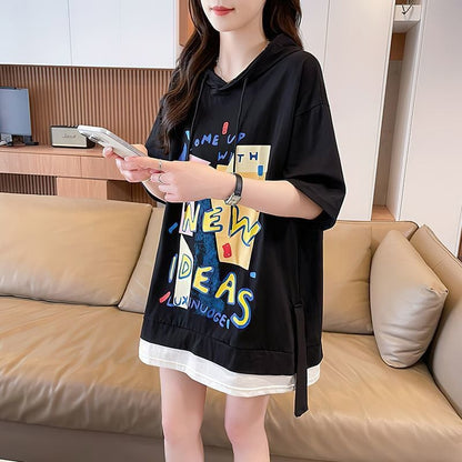 デザイン性抜群 偽二枚 ファッション 半袖 Tシャツ F-13333