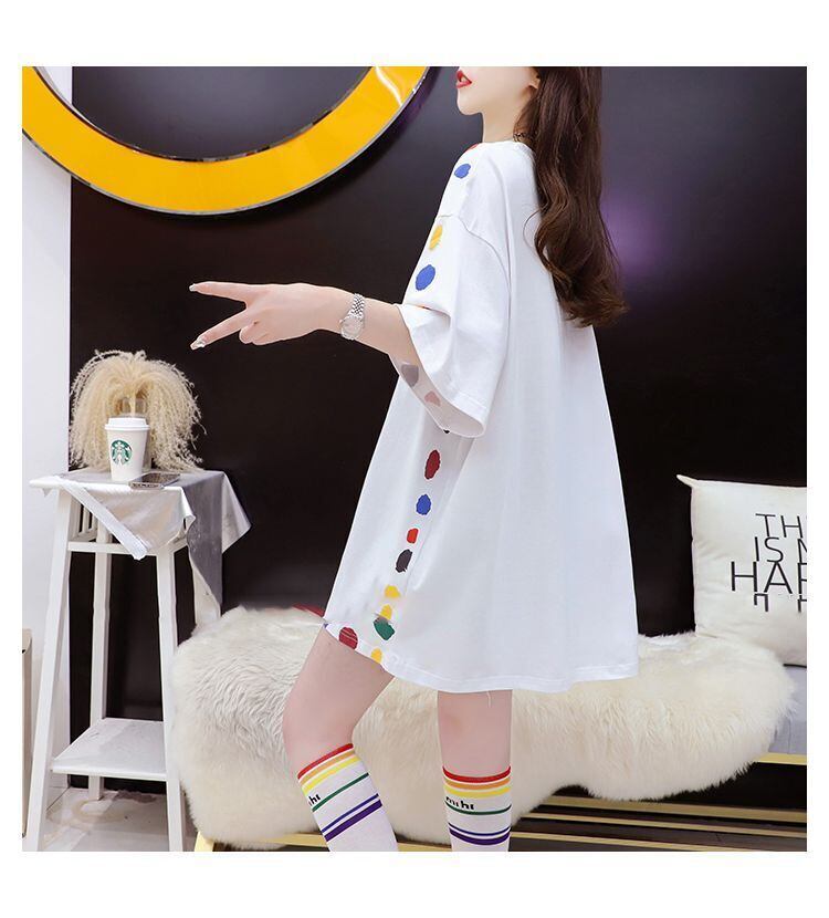 売り切れ必至 プリント ファッション 切り替え 全2色 半袖Tシャツ＜F-8623＞