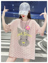 話題沸騰中 キュート カジュアル ホットダイヤモンド 半袖Tシャツ＜F-8626＞