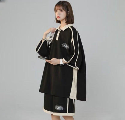 定番シンプル 半袖Ｔシャツⅹパンツセット 絶対流行 男女兼用F-6538