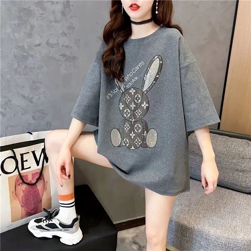 新商品 プリント ファッション ゆったり 全4色 半袖 Tシャツ＜F-8706＞