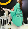 着回し力抜群   ゆったりロング丈切り替え三色半袖Tシャツ＜F-8121＞