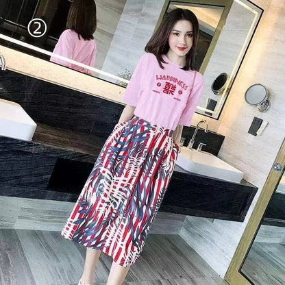 大好評 絶対欲しい 好感度UP カジュアル 全３色 半袖 Tシャツ スカート セットアップ ＜F-11193＞