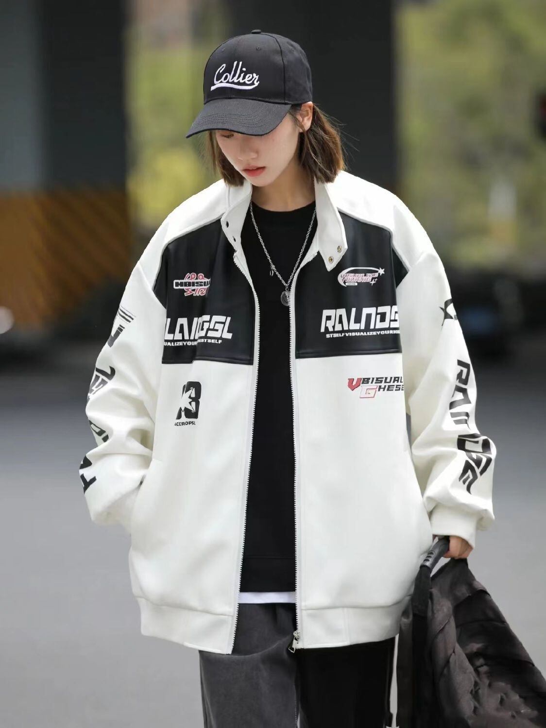 カジュアル 2色選択 切り替え 厚みパッド入り レザー男女兼用 ジャケット F-10494