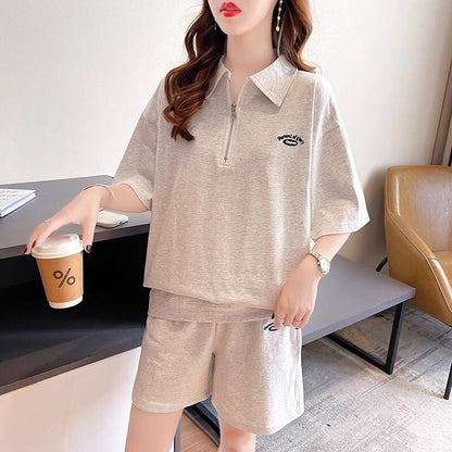 定番シンプル 真夏も快適 上質 カジュアル 半袖Ｔシャツⅹパンツセット全2色F-9102