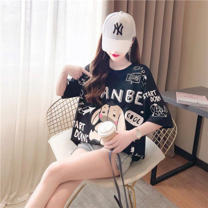 早い者勝ち   ファッション プリント半袖Tシャツ 全3色<F-4894>