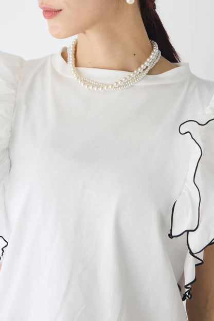 美人度アップ 早い者勝ち 大人可愛い カジュアル 共2色 TシャツF-12149