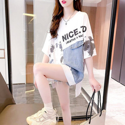 スタイリッシュ   一目惚れ Tシャツ カットソー＜F-3102＞