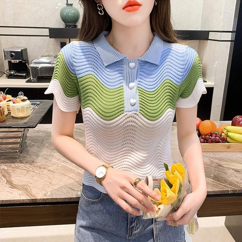デザイン感   チャーミング Tシャツ カットソー＜F-3566＞