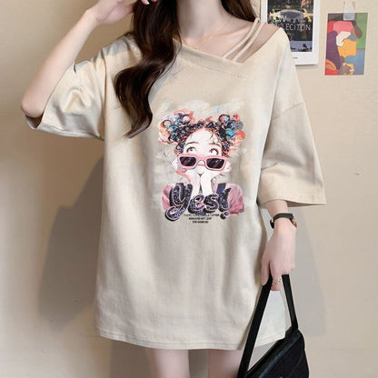 美人度アップ カジュアル キュート 全3色 半袖Tシャツ カットソー ＜F-8613＞