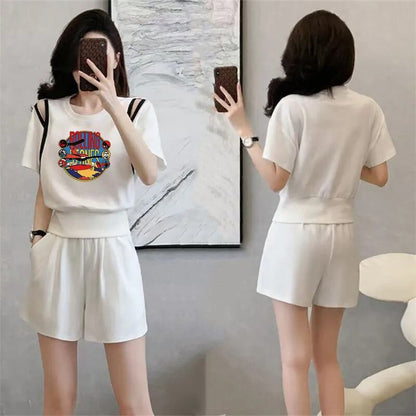 大人可愛い カジュアル 夏に嬉しい機能付き 半袖Ｔシャツⅹパンツセット全4色<F-11194>