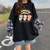 オシャレ度満点 ラウンドネック 個性的なデザイン カートゥーンプリント Tシャツ＜F-2257＞