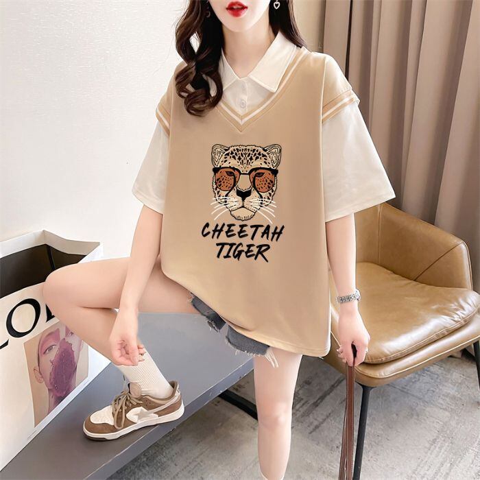 話題沸騰中 レイヤード風 オシャレ度満点 6色選択可 Tシャツ カットソー＜F-8362＞