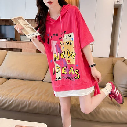 デザイン性抜群 偽二枚 ファッション 半袖 Tシャツ F-13333