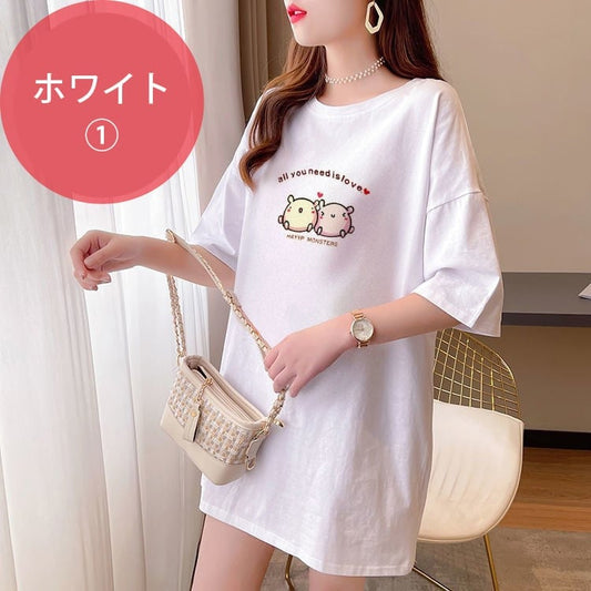今季マストバイ キュート カジュアル プリント全3色 Tシャツ カットソー ＜F-8553＞