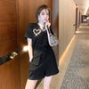 オシャレ度満点 切り替え 一目惚れ Tシャツ＋ショートパンツ セットアップ＜F-3573＞