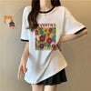 着せ   プリント Tシャツ 四色 ゆったり半袖 ＜F-3019＞