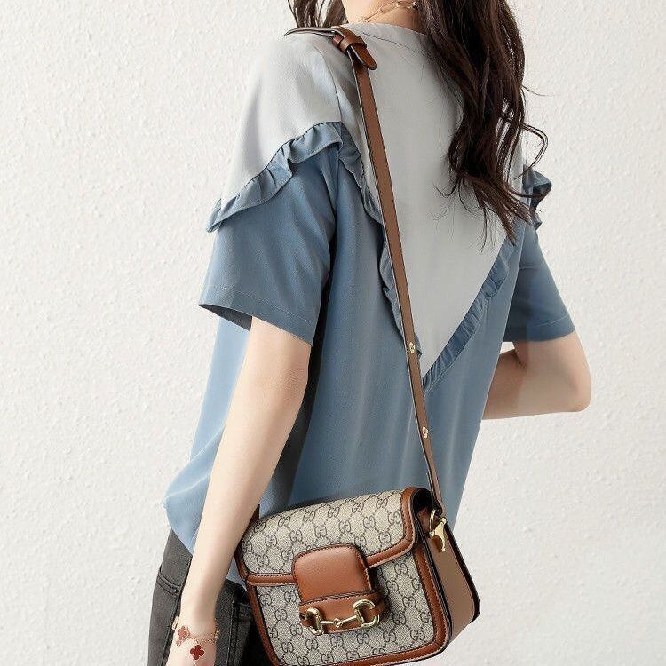 【半額！期間限定！！】 ファッション 定番シンプル 上質 シフォン 半袖<F-6595>