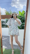 新商品 花柄 大人可愛い シャツ＋ショートパンツ セットアップ＜F-9001＞