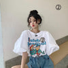 キュート プリント ファッション ゆったり 全4色 半袖 Tシャツ＜F-11521＞