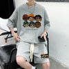 大注目 組み合わせやすい　半袖 Tシャツ＋パンツ 4色　セットアップ F-13149