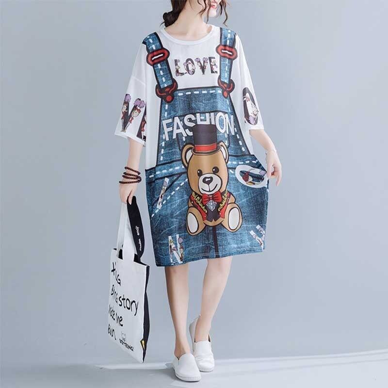 旅行Ｔシャツ 夏 レディース 膝丈 プリント 大きいサイズ ゆったりさらっと涼しい <F-656>